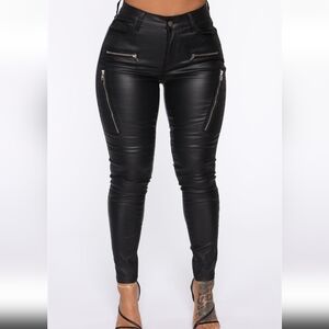 Faux leather pants